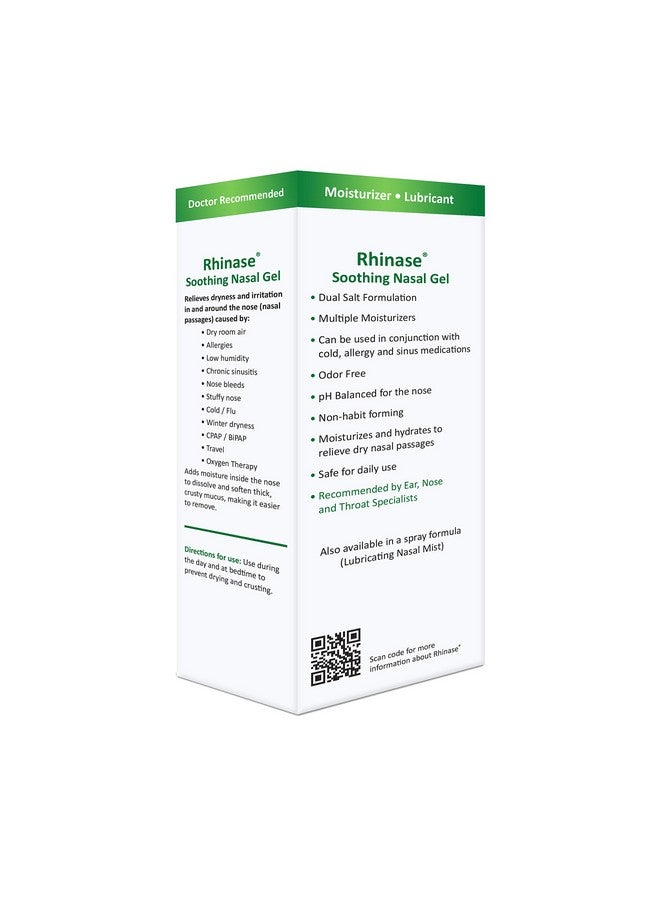 Rhinase Allergy Relief Lubricating Nasal Gel - Steroid Free, Dual Wetting Agent & Salt Formulation (1 oz.) for Nasal Dryness Nosebleeds Saline Gel for Nose… - Image 1