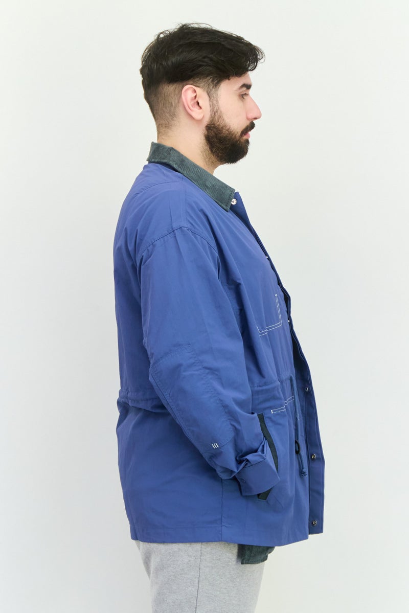 Adidas Men Sportswear Fit Long Sleeves Outdoor Jacket, Dark Blue - Image 4