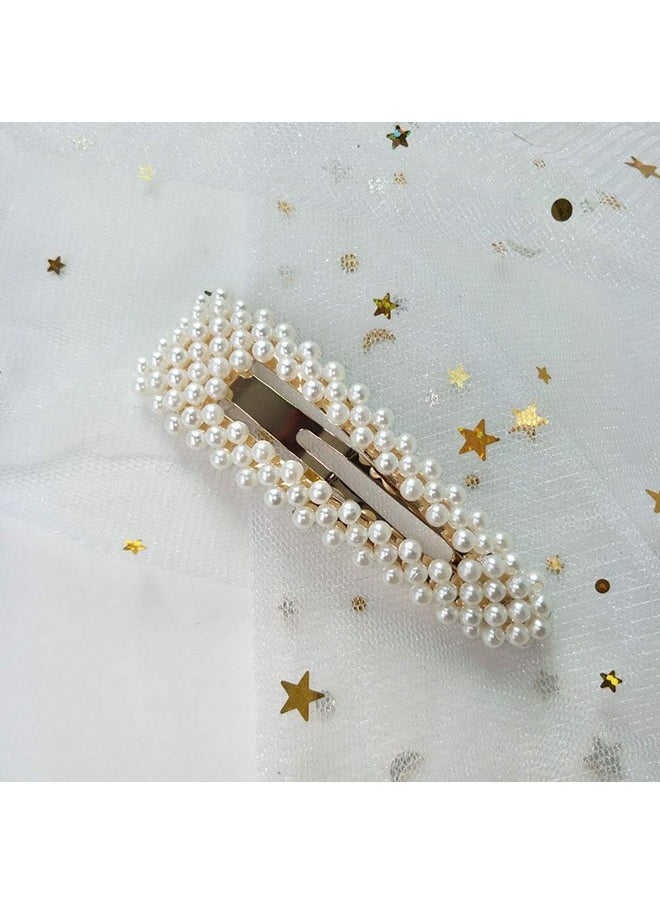 Fodattm 2Pcs Sweet Imitation Pearl Hair Clips Hairpin Simple Fashion Alloy Bb Hairgrip Hair Accessories For Women (Dropshaped Gold)  - Image 3