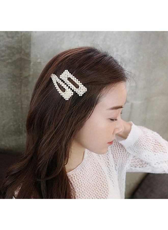 Fodattm 2Pcs Sweet Imitation Pearl Hair Clips Hairpin Simple Fashion Alloy Bb Hairgrip Hair Accessories For Women (Dropshaped Gold)  - Image 4