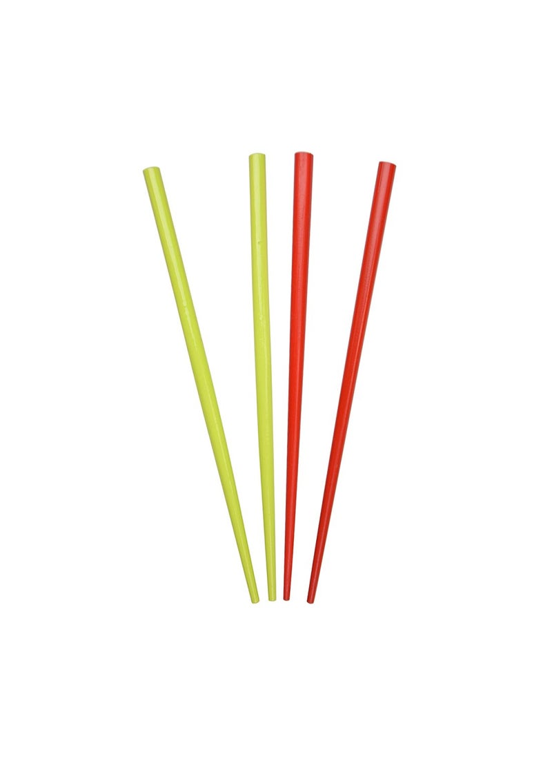 Motique Accessories 2 Sets of Wooden Hair Sticks Chopsticks  Green  Red 