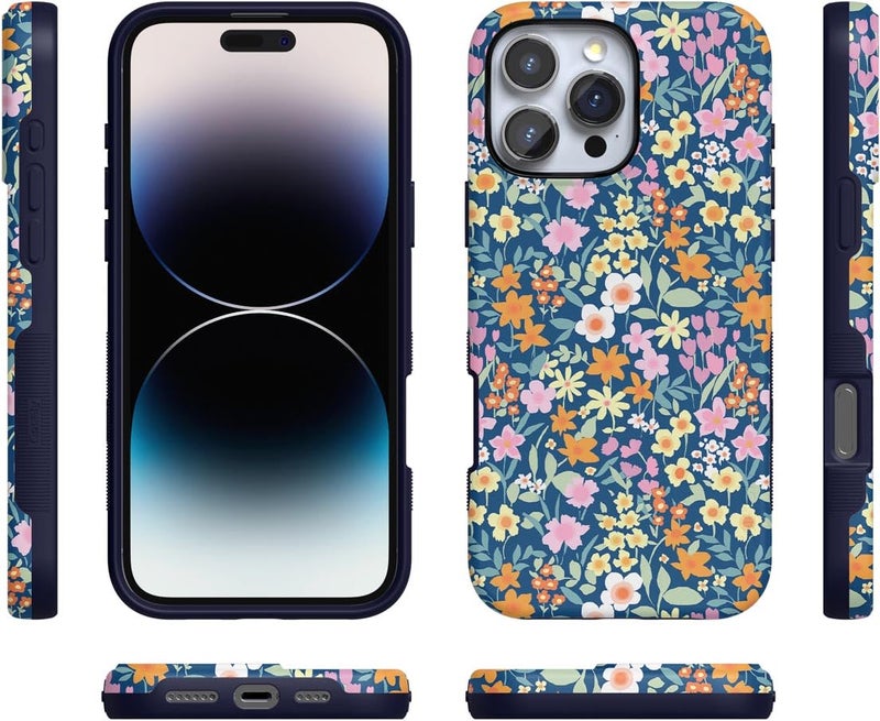 Casely iPhone 16 Pro Case | Full Bloom | Navy Floral | Bold Protective Design | Compatible with MagSafe - Image 5