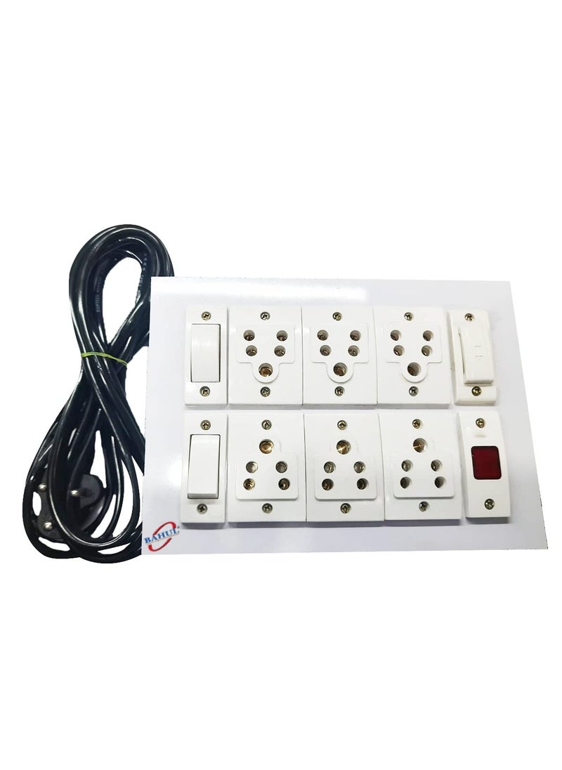 Bahul BAHUL Extension with ISI Socket Fitted in topson Beautiful Shock Proof PVC iovery Colour Box4 Meter Wire with 6amp SMALLplug  - Image 1