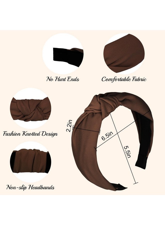 Amariver Knotted Headband for Women Non-slip Head Bands Top Knot Headbands Neutral Colors Hair Band Fashion Hair Accessories for Women Girls - Image 2