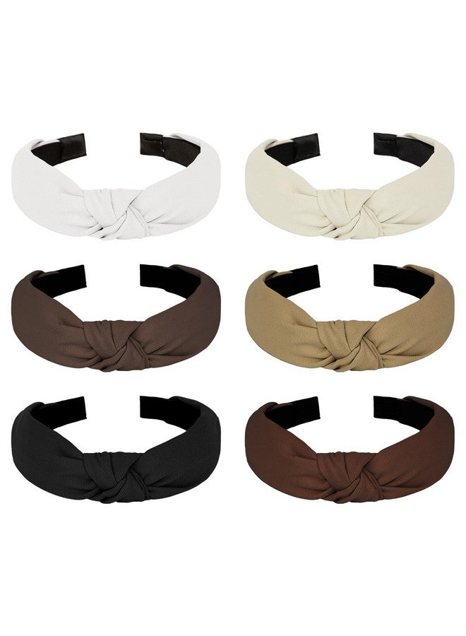 Amariver Knotted Headband for Women Non-slip Head Bands Top Knot Headbands Neutral Colors Hair Band Fashion Hair Accessories for Women Girls - Image 1