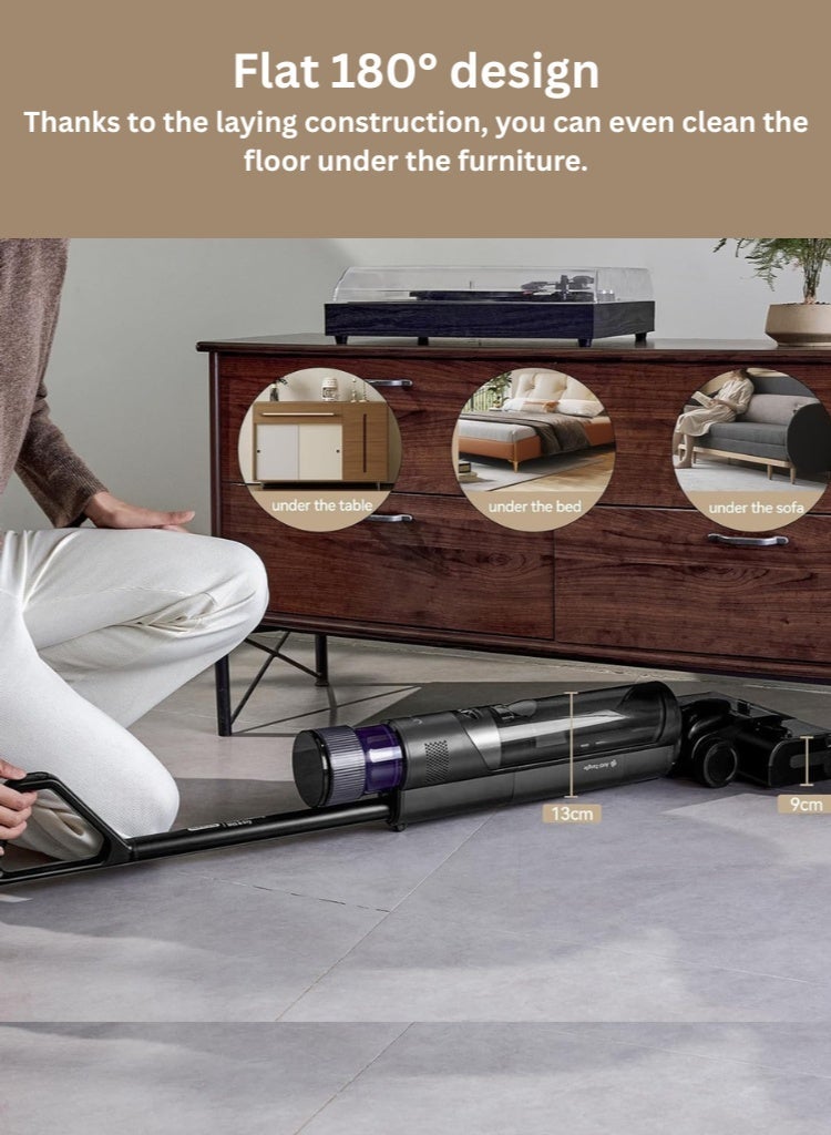 JONR Wet Dry Vacuum Cleaner ED12 PRO MAX, 180° Lie-Flat, 60° Hot Water Self-Cleaning, Smart Floor Washer with Zero Tangle Brush, Dual-Edge Cleaning, LED Display - Image 3