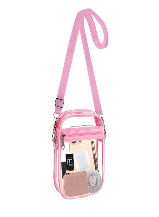 Fibrdoo Clear Crossbody Purse Bag, Clear Bag Stadium Approved with Front Pocket for Concerts Sports Festivals, Clear, Small - Image 1
