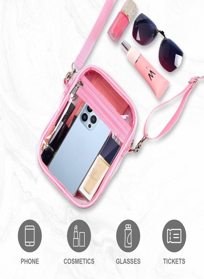 Fibrdoo Clear Crossbody Purse Bag, Clear Bag Stadium Approved with Front Pocket for Concerts Sports Festivals, Clear, Small - Image 5