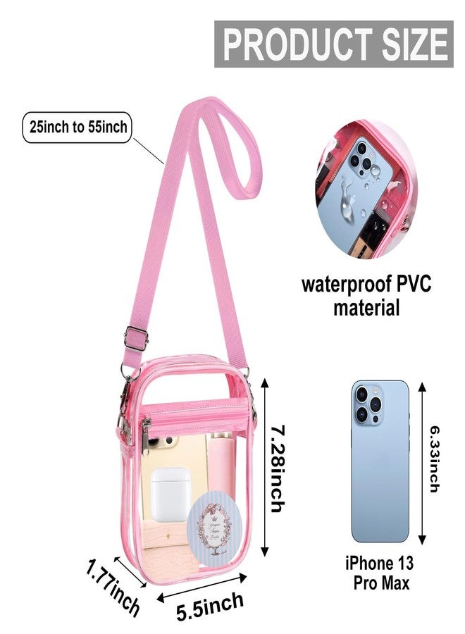 Fibrdoo Clear Crossbody Purse Bag, Clear Bag Stadium Approved with Front Pocket for Concerts Sports Festivals, Clear, Small - Image 3