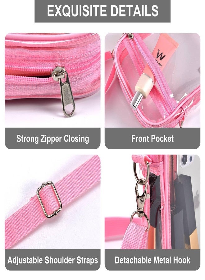 Fibrdoo Clear Crossbody Purse Bag, Clear Bag Stadium Approved with Front Pocket for Concerts Sports Festivals, Clear, Small - Image 4