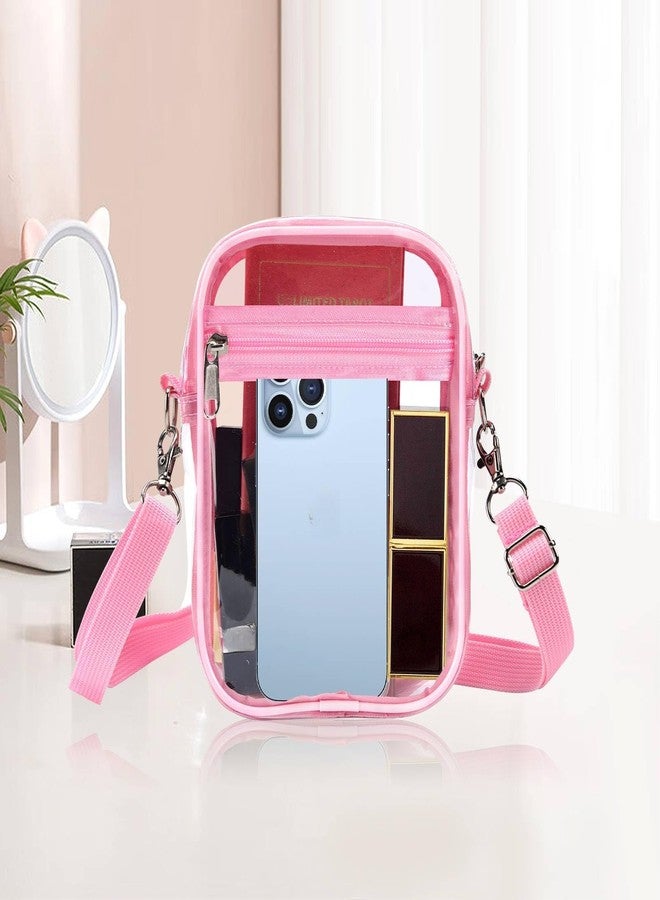 Fibrdoo Clear Crossbody Purse Bag, Clear Bag Stadium Approved with Front Pocket for Concerts Sports Festivals, Clear, Small - Image 2
