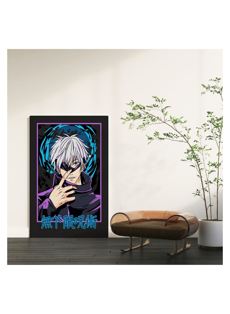 مودكلاس لوحة جدارية كانفس بإطار خشبي جوجوتسو كايسن غوجو ساتورو - Image 2