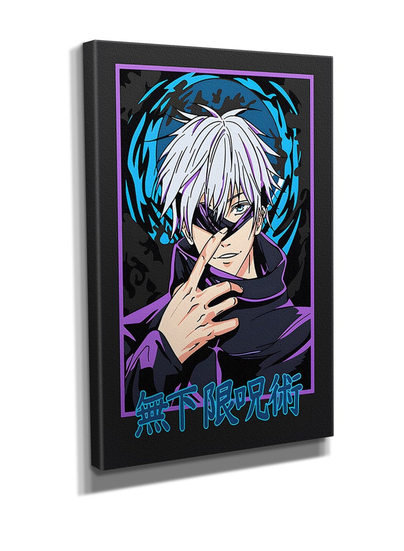 مودكلاس لوحة جدارية كانفس بإطار خشبي جوجوتسو كايسن غوجو ساتورو - Image 3