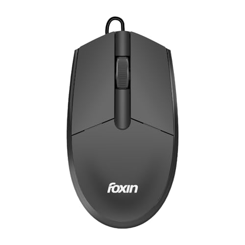 Foxin Glide Wired Mouse | 1200 DPI Optical Sensor | Plug & Play USB | Ergonomic Lightweight (77.5g) | 1.2M Cable | 3 Buttons | Silent & Durable | Wired Mouse for Laptop, PC, Desktop & Gaming - Image 1