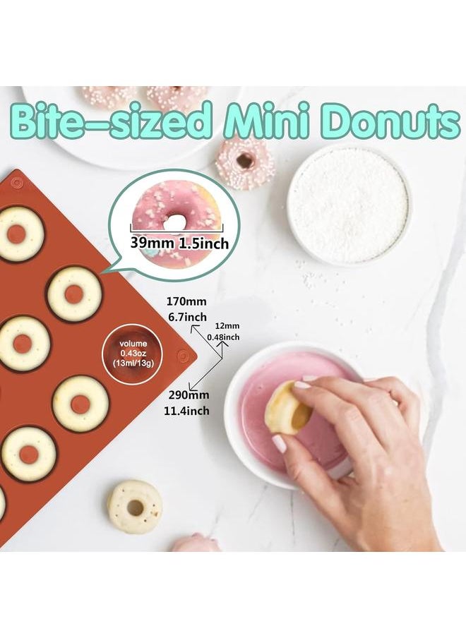 yongsheng Silicone Mini Donut Pan, 18 -Cavity Doughnut Baking Mold Tray - Muffin Cups, Cake Mold, Biscuit Mold  - Image 3
