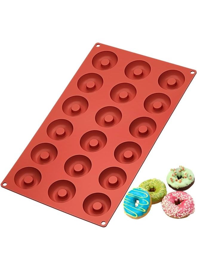 yongsheng Silicone Mini Donut Pan, 18 -Cavity Doughnut Baking Mold Tray - Muffin Cups, Cake Mold, Biscuit Mold  - Image 1