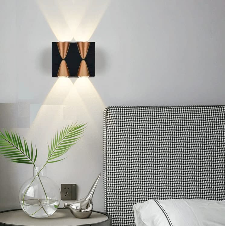 Groeien 4watt Waterproof Up and Down LED Black Golden Modern Wall Lamp Decorative Garden Lights Outdoor Wall Light (4watt-ABS Plastic, ABS Plastic) - Image 4