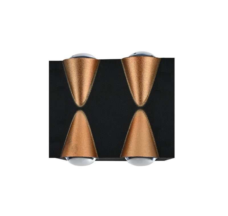 Groeien 4watt Waterproof Up and Down LED Black Golden Modern Wall Lamp Decorative Garden Lights Outdoor Wall Light (4watt-ABS Plastic, ABS Plastic) - Image 5