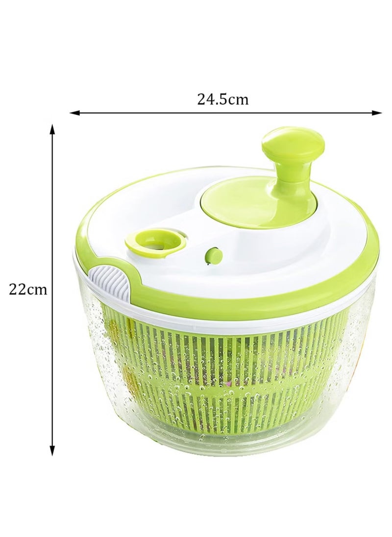Dryer Salad Spinner 5L Lettuce Spinner with Lid Lock and Rotary Handle, Quick Dry Off for Vegetables & Fruits, Easy Food Prep, Fast Drying, Efficient, Non-Slip Base for Faster Kitchen Rotating