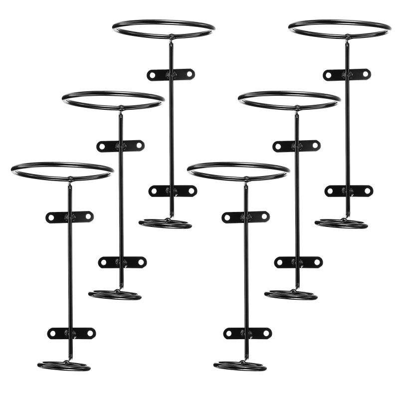 Iron Downward Wine Bottle Rack Wall Mounted 6pcs Storage Home Kitchen Bar - Image 2