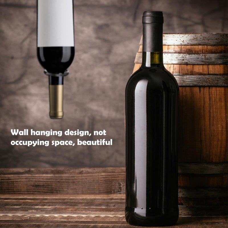 Iron Downward Wine Bottle Rack Wall Mounted 6pcs Storage Home Kitchen Bar - Image 4