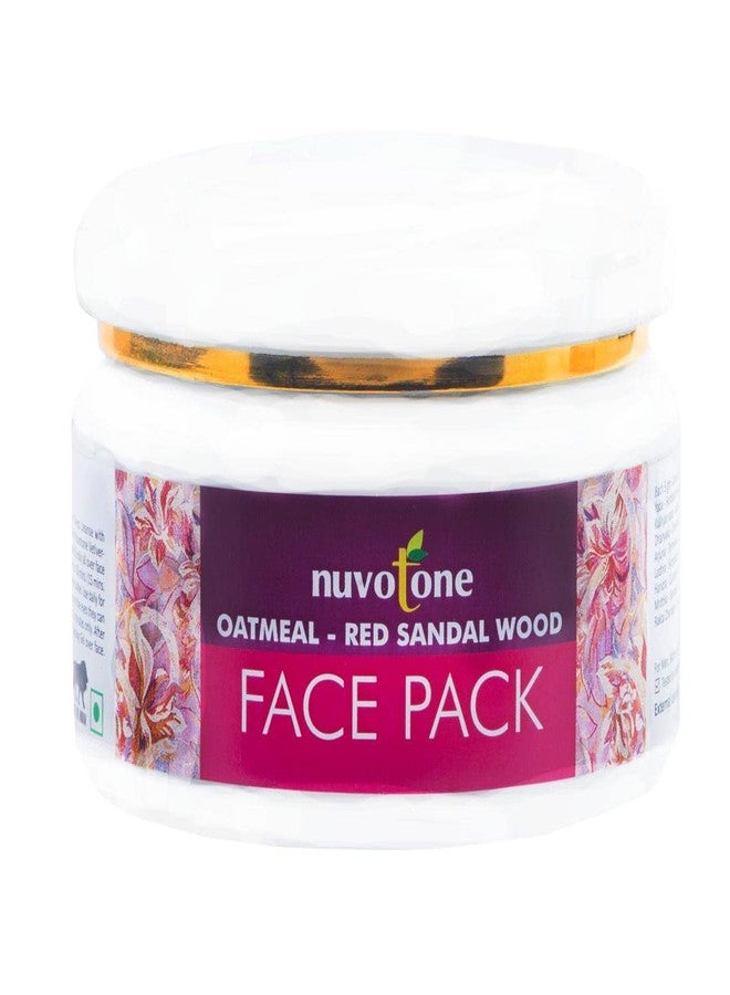 Nuvotone oatmeal Red sandel wood face pack Powder for glowing skin 100% organic face pack for women sensitive skin help to reduce, scars, pimples and enhance skin glow (60 gms) - Image 1