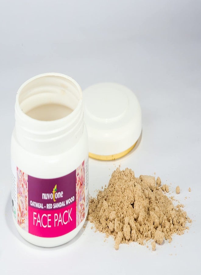 Nuvotone oatmeal Red sandel wood face pack Powder for glowing skin 100% organic face pack for women sensitive skin help to reduce, scars, pimples and enhance skin glow (60 gms) - Image 4