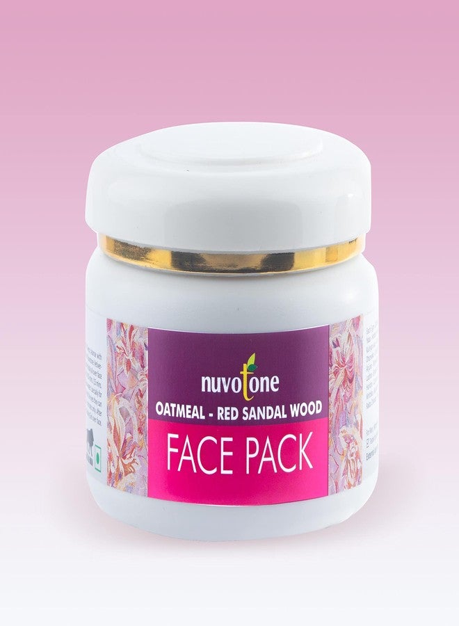 Nuvotone oatmeal Red sandel wood face pack Powder for glowing skin 100% organic face pack for women sensitive skin help to reduce, scars, pimples and enhance skin glow (60 gms) - Image 2