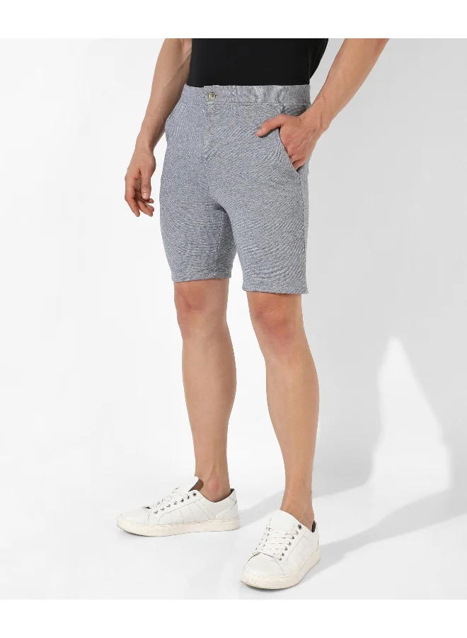 Campus Sutra Men's Solid Grey Regular Fit Casual Shorts