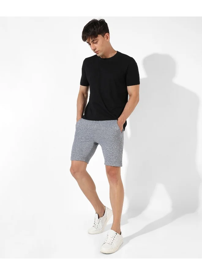 Campus Sutra Men's Solid Grey Regular Fit Casual Shorts
