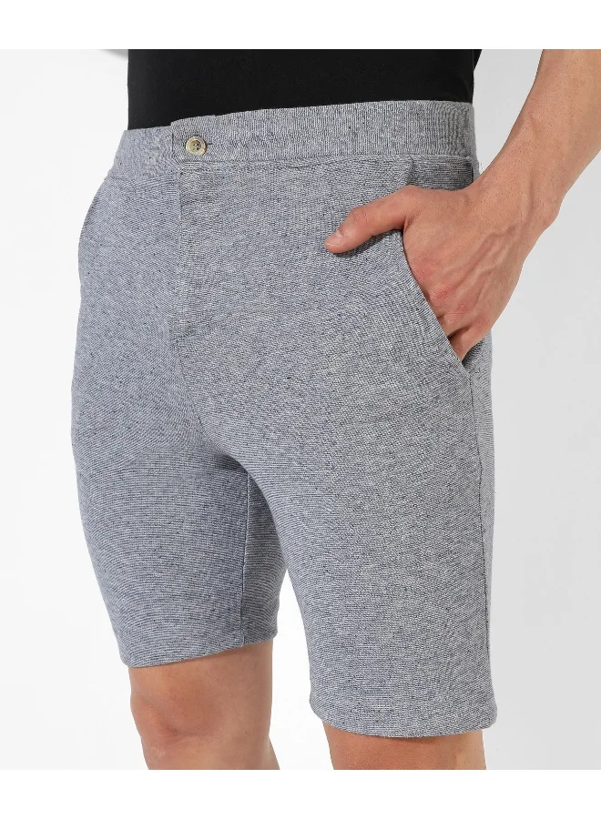 Campus Sutra Men's Solid Grey Regular Fit Casual Shorts