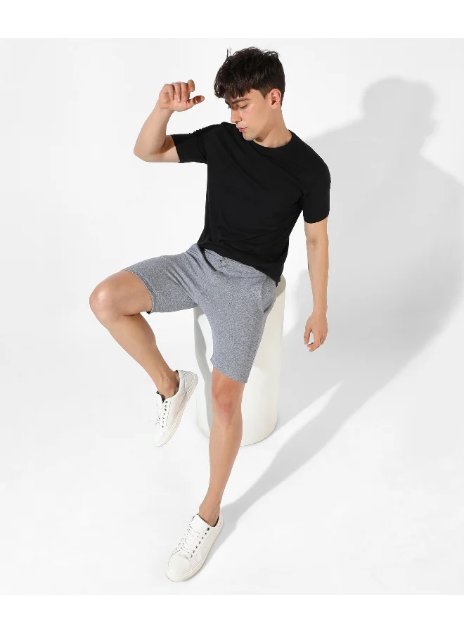 Campus Sutra Men's Solid Grey Regular Fit Casual Shorts
