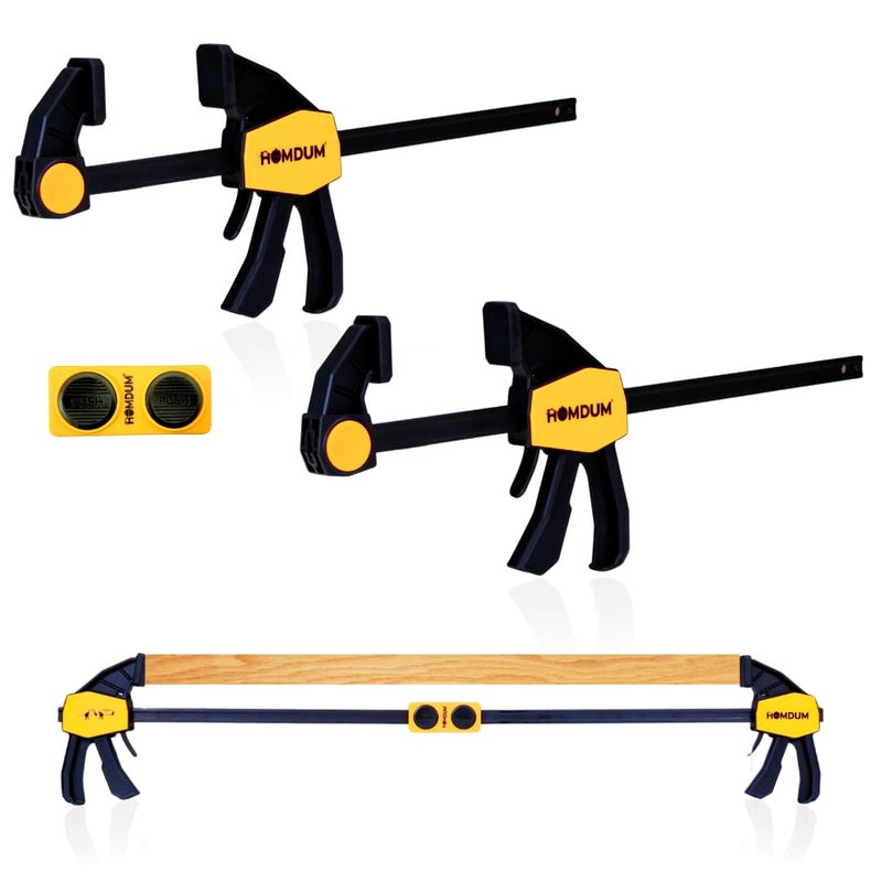 Homdum مشبك بار سريع 12 بوصة | مشبك فئة F بيد واحدة | 300 × 65 مم | موصل مشبك للمشاريع الأكبر | مقبض نايلون و قبضة مطاطية | محول بار سريع لمشاريع النجارة عبوة من 2 قطعة - Image 1