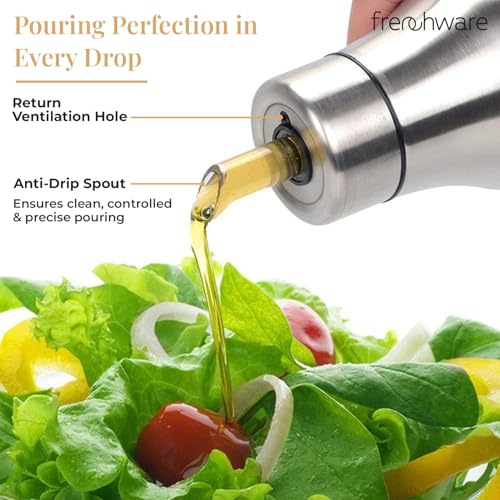 Frenchware Stainless Steel Oil Dispenser Pot, 700ml Capacity, Comes with Lid, Leakproof Anti-Drip Pourer, BPA-Free, Airtight, Easy to Clean, Oil & Vinegar Container, Eco-Friendly, Sturdy, Easy Grip - Image 3