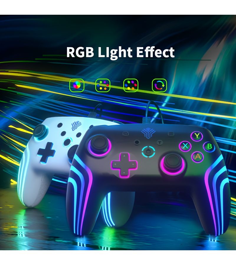 وحدة تحكم سلكية لـ PS3 PS4 Xbox 360 كمبيوتر هز مزدوج أبيض - Image 3