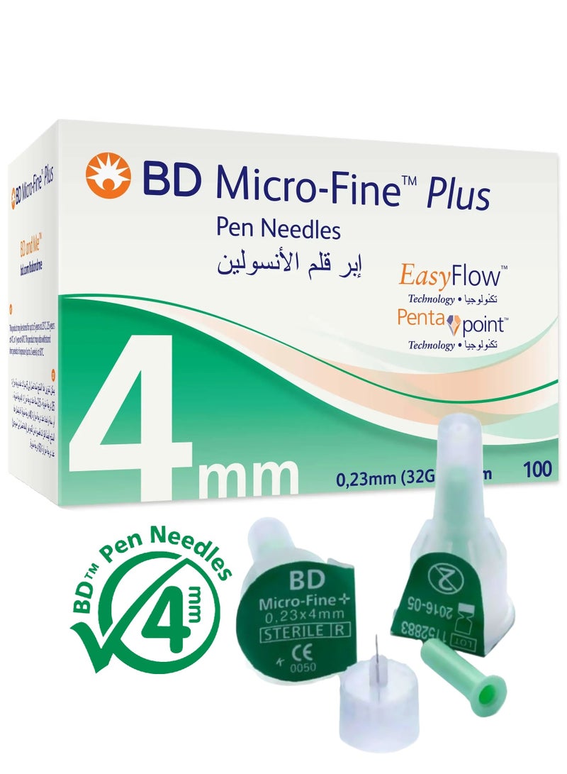 Bd Original Micro-Fine Plus Pen Needles 0.23 mm (32G) X 4mm / 0.23 MM (32G) X 4MM 100'S - Image 1