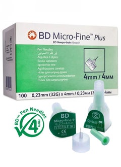 BD إبر قلم Micro-Fine Plus الأصلية من Bd 0.23 مم (32 جم) × 4 مم / 0.23 مم (32 جم) × 4 مم 100&#39;S  - Image 1