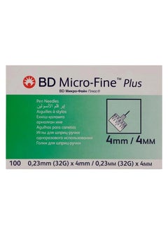 BD إبر قلم Micro-Fine Plus الأصلية من Bd 0.23 مم (32 جم) × 4 مم / 0.23 مم (32 جم) × 4 مم 100&#39;S  - Image 5