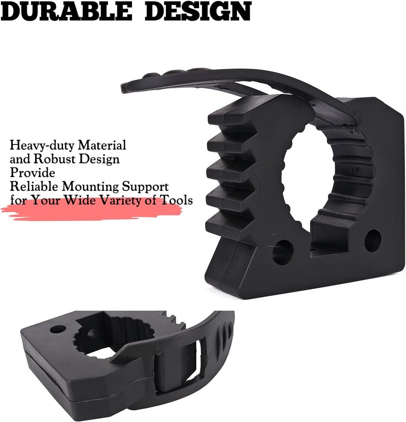 Gixemeva Quick Grip Rubber Clamp for Tools Equipment Mounting, Tool Holder for 1-1/7" to 1-3/7" Diameter Objects Molle Panel UTV Off Road Accessories, Roof Rack Shovel Mounting Kit(2 Pack) - Image 4