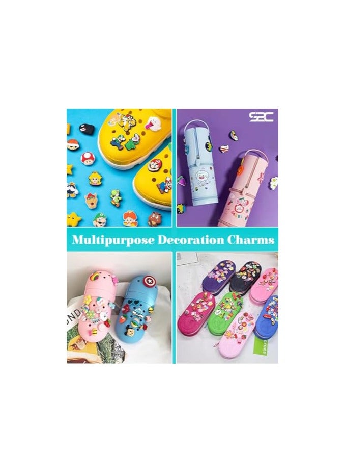 S2C S2C Colorful Shoe Charms for Crocs 50,100 PCS Random Shoe Charms for Unique Shoe Décor, Cute Shoe Charms Wristband Bracelet Decoration for Girls,Boys and Adult (100Pcs Random Shoe Charms)  - Image 3