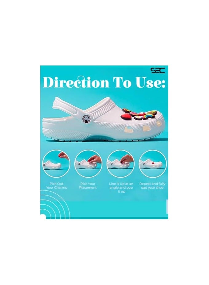 S2C S2C Colorful Shoe Charms for Crocs 50,100 PCS Random Shoe Charms for Unique Shoe Décor, Cute Shoe Charms Wristband Bracelet Decoration for Girls,Boys and Adult (100Pcs Random Shoe Charms)  - Image 4