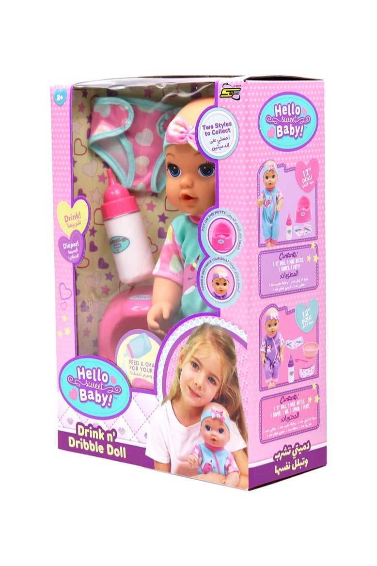 مرحبا حبيبتي هيللو سويت بيبي دمية تشرب وتبلل نفسها-اخضر - Image 2