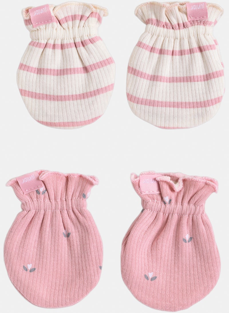 Baby Girls Rose Mittens Pack Of 2