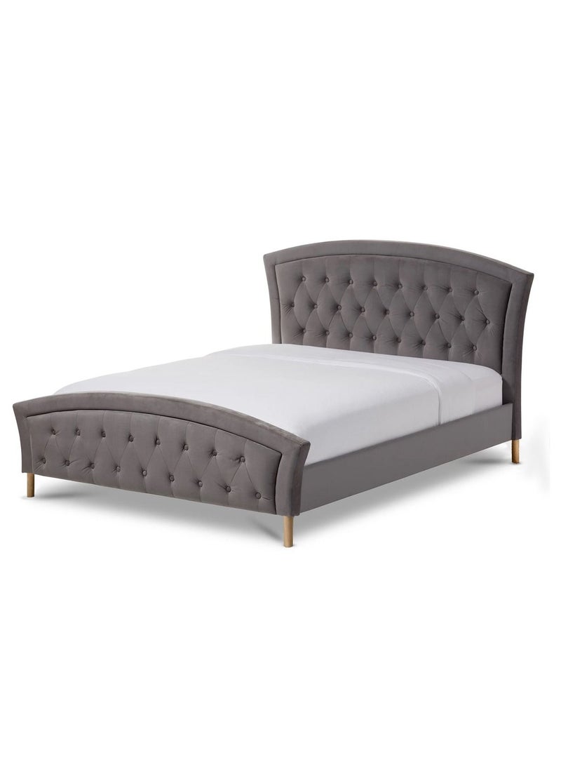 Alif FURNITURE - Contemporary Fabric Curved Tufted Bed - Image 1