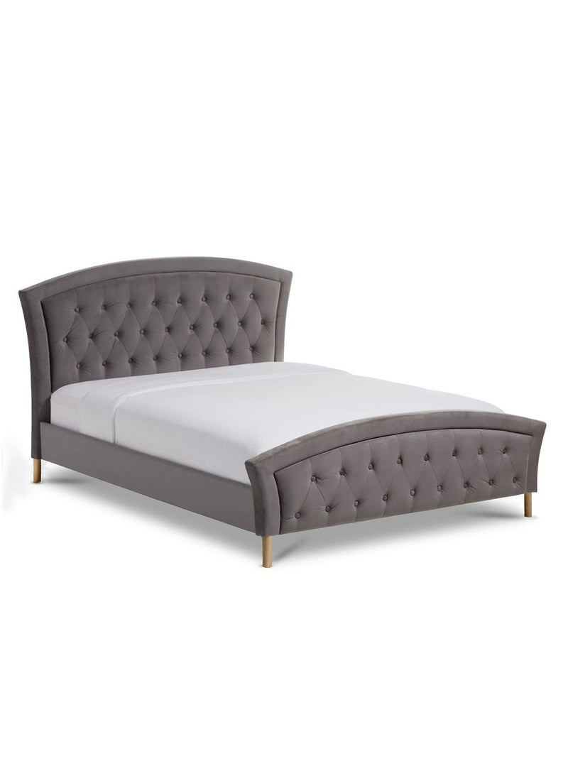 Alif FURNITURE - Contemporary Fabric Curved Tufted Bed - Image 1