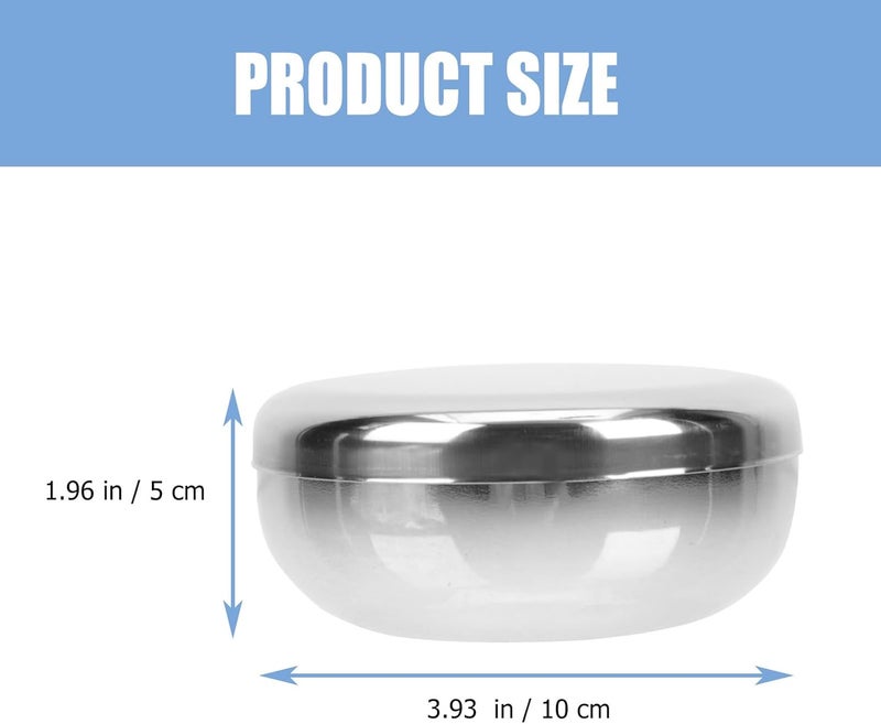 Yardwe 2pcs Stainless Steel Rice Bowl with Lid, Double Wall Insulated Korean Silver Bowls for Soup Rice Storage Outdoor Camping Kitchen Use - Image 3