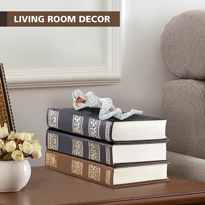 GRAPMKTG Home Decor Pulp Reading Women Thinker Statue Aesthetic Sculpture Room Decor Modern Abstract Decoration on Shelf Table Desk for Living Room Office Bedroom C - Image 5