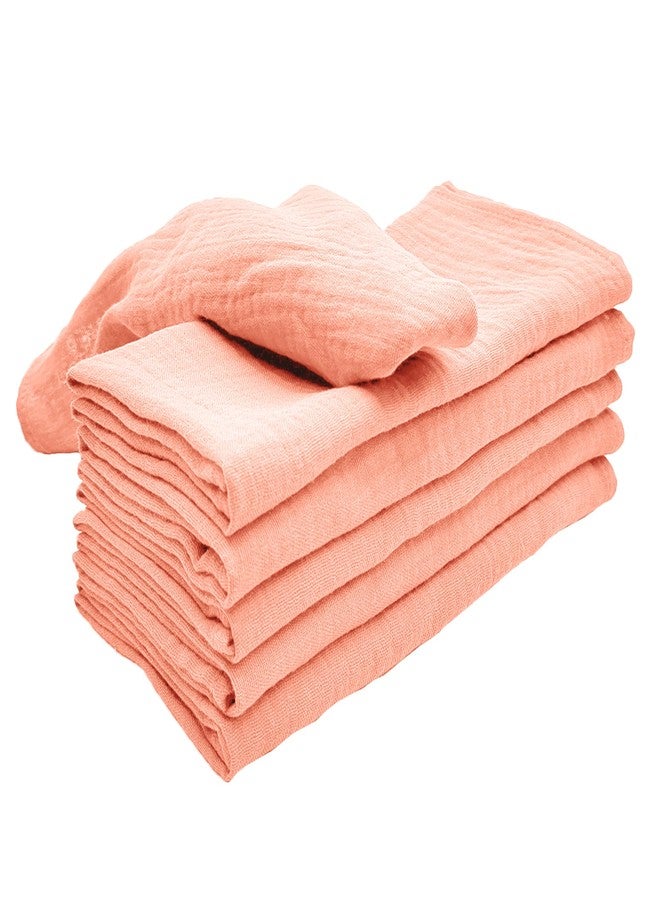 Voya Cotton Napkins Set of 6, 40 x 40cm Cloth Napkins Soft, Washable, Durable, Absorbent, Table Dinner Napkins Cloth for Party, Restaurant, Weddings (Pink) - Image 1