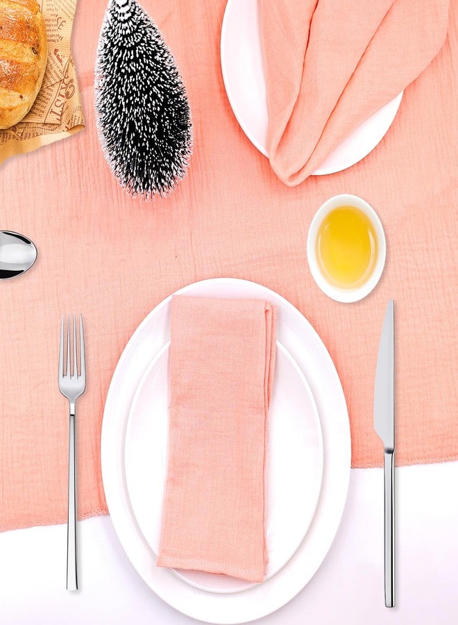 Voya Cotton Napkins Set of 6, 40 x 40cm Cloth Napkins Soft, Washable, Durable, Absorbent, Table Dinner Napkins Cloth for Party, Restaurant, Weddings (Pink) - Image 2