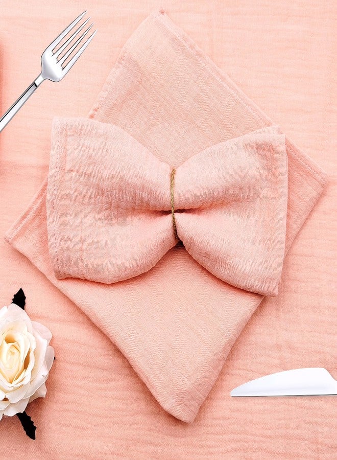 Voya Cotton Napkins Set of 6, 40 x 40cm Cloth Napkins Soft, Washable, Durable, Absorbent, Table Dinner Napkins Cloth for Party, Restaurant, Weddings (Pink) - Image 5